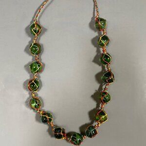 Cat's Eye Marble Macrame Necklace
